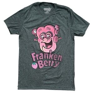 Franken Berry Tee Luv Shirt Charcoal Heather General Mills Size M